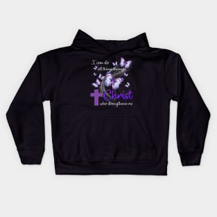 I Can Do All Things Through Christ Fibromyalgia Awareness Kids Hoodie